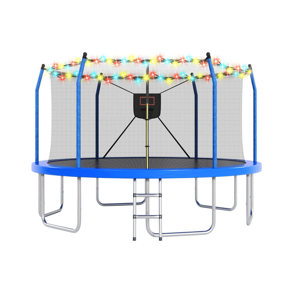Outdoor Trampoline With LED Lights And Basketball Hoop (SAK69305) – SAKSBY WHOLESALE