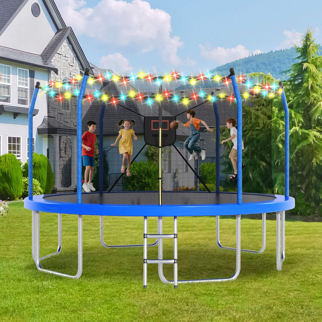 Outdoor Trampoline With LED Lights And Basketball Hoop (SAK69305) – SAKSBY WHOLESALE, view 3