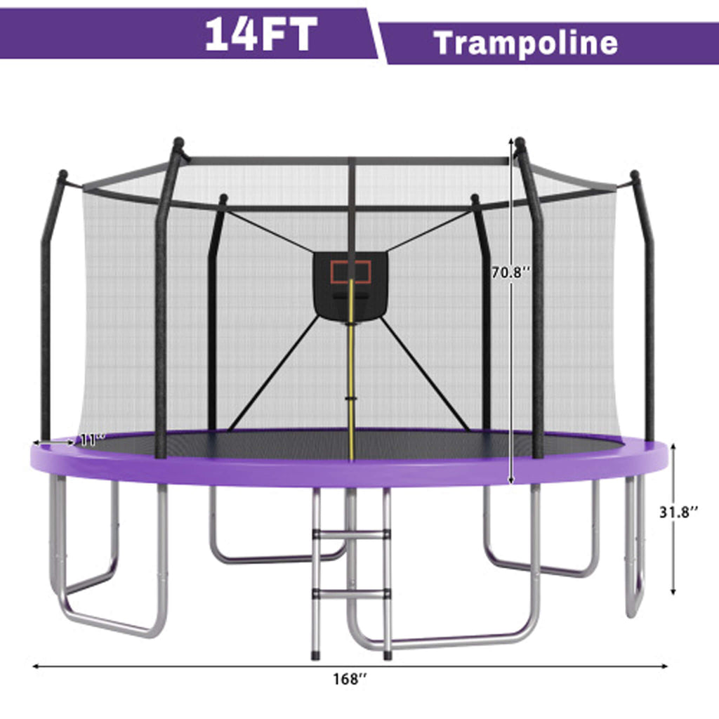 Outdoor Trampoline With LED Lights And Basketball Hoop (SAK69305) – SAKSBY WHOLESALE, view 11
