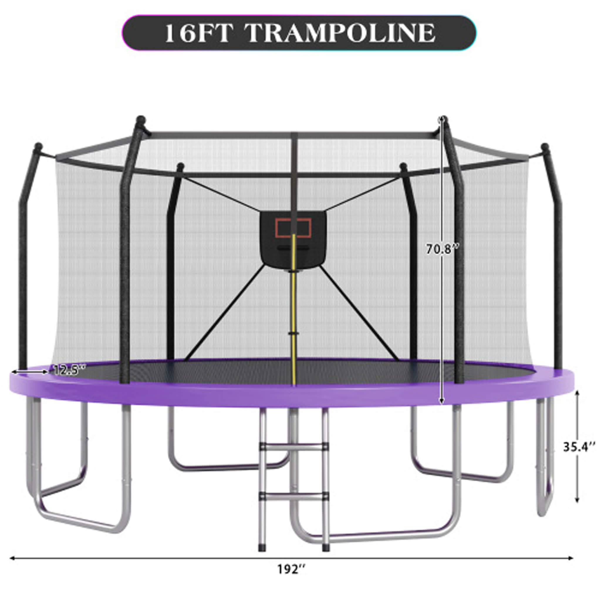 Outdoor Trampoline With LED Lights And Basketball Hoop (SAK69305) – SAKSBY WHOLESALE, view 12
