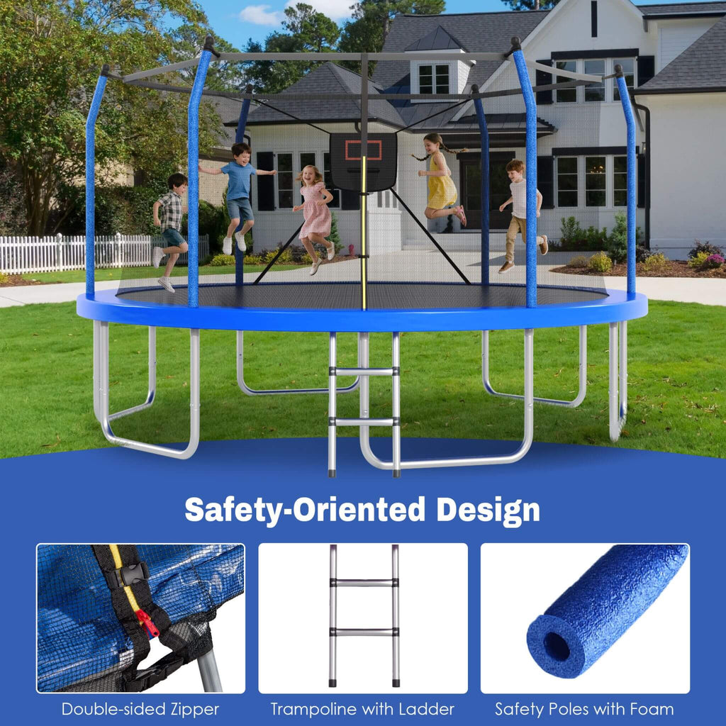Outdoor Trampoline With LED Lights And Basketball Hoop (SAK69305) – SAKSBY WHOLESALE, view 6