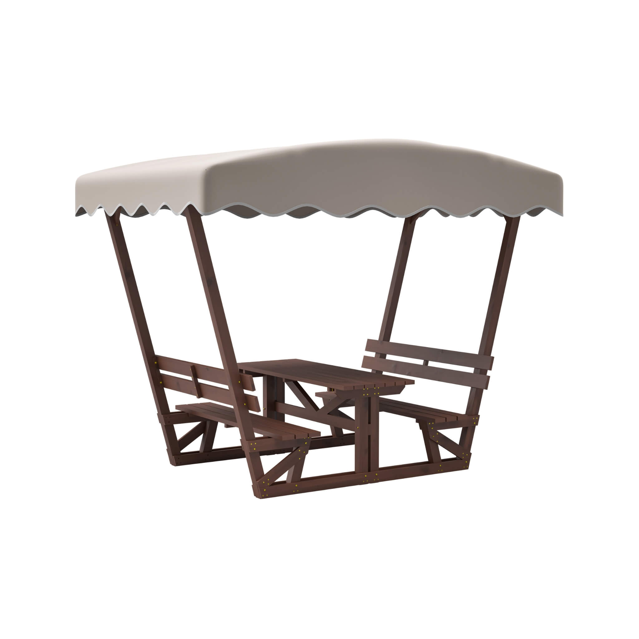 Alora Outdoor Waterproof Wood Picnic Table And Bench Set With Removable Canopy (SAK87135) – SAKSBY WHOLESALE, view 12