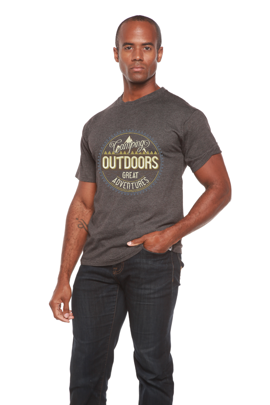 Spun Bamboo Outdoors Men's Bamboo Viscose/Organic Cotton Short Sleeve Graphic T-Shirt — in-use photo