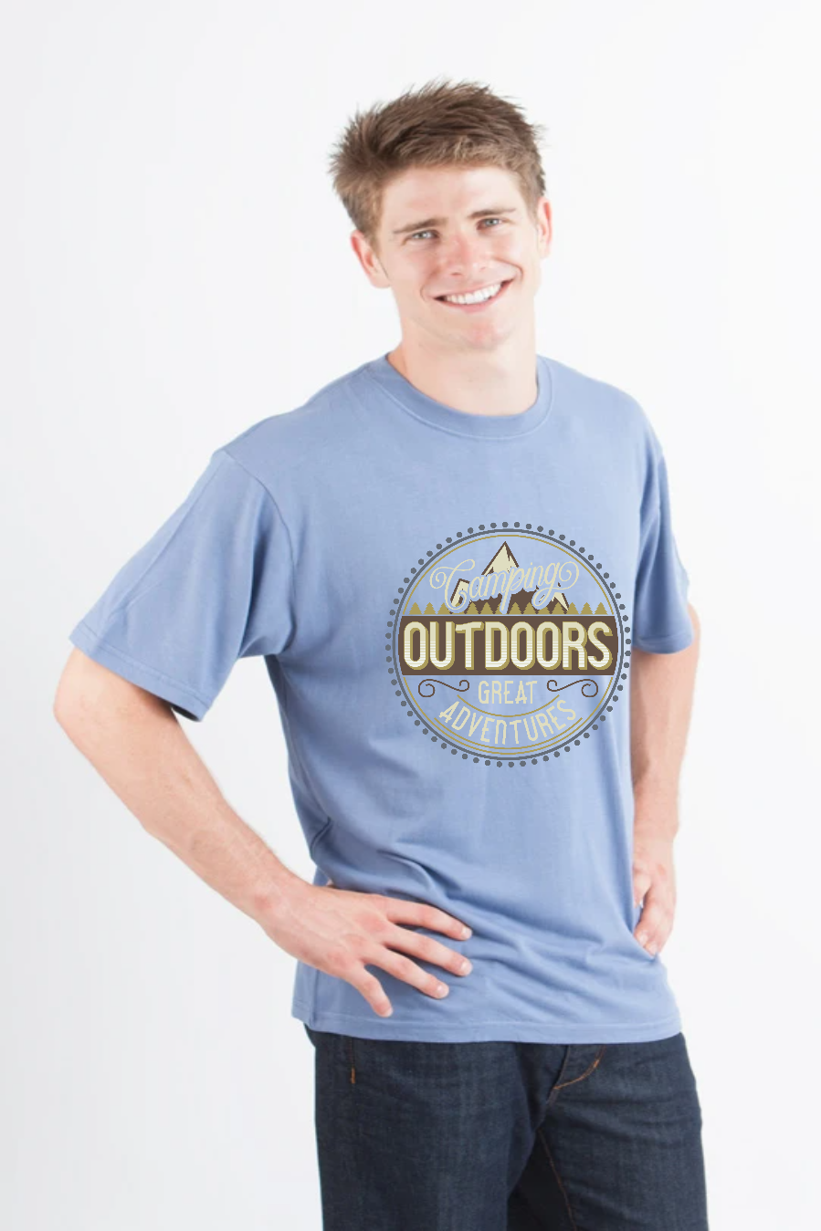 Spun Bamboo Outdoors Men's Bamboo Viscose/Organic Cotton Short Sleeve Graphic T-Shirt — size reference