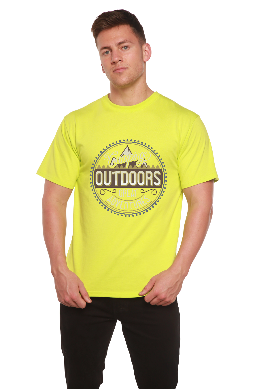Spun Bamboo Outdoors Men's Bamboo Viscose/Organic Cotton Short Sleeve Graphic T-Shirt — packaging