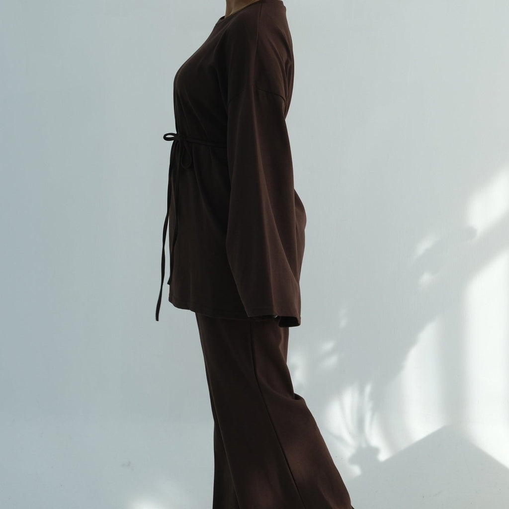 Oversized Cotton Top & Wide-Leg Pants Set(MS450)