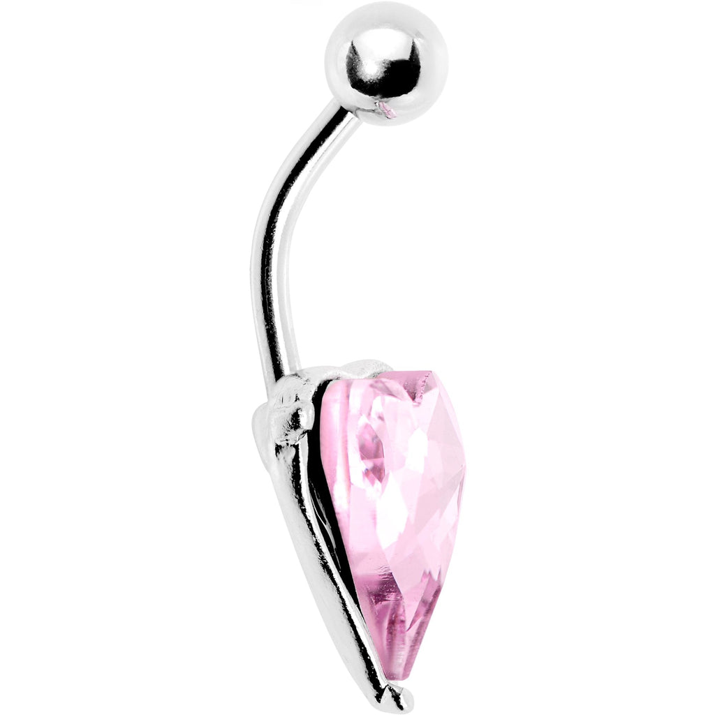 BodyCandy Pink Gem Huge Heart Belly Ring — detail and construction