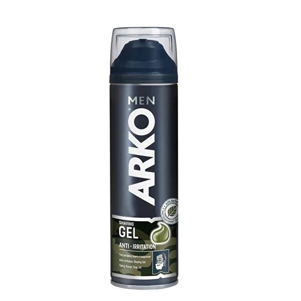 Arko Men Anti-Irritation Shaving Gel for Sensitive Skin - 200ml, Dermatologically Tested, Lavender Oil & Aloe Vera