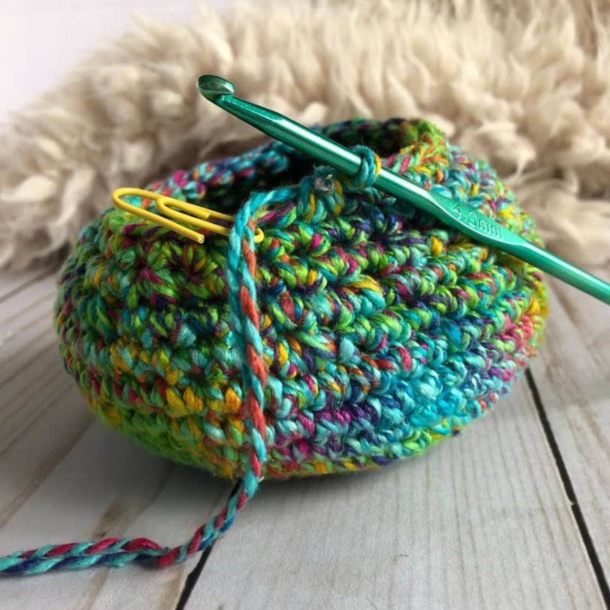 Darn Good Yarn Darn Good Yarn O'Whimsical Christmas Tree Crochet Kit — Darn Good Yarn branding close-up