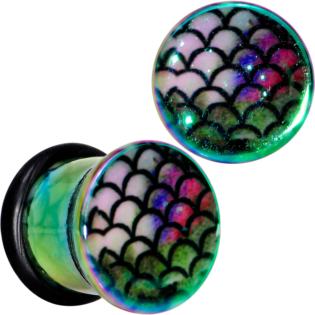 BodyCandy Rainbow Acrylic Magical Mermaid Single Flare Plug Set 4mm to 12mm — alternative angle
