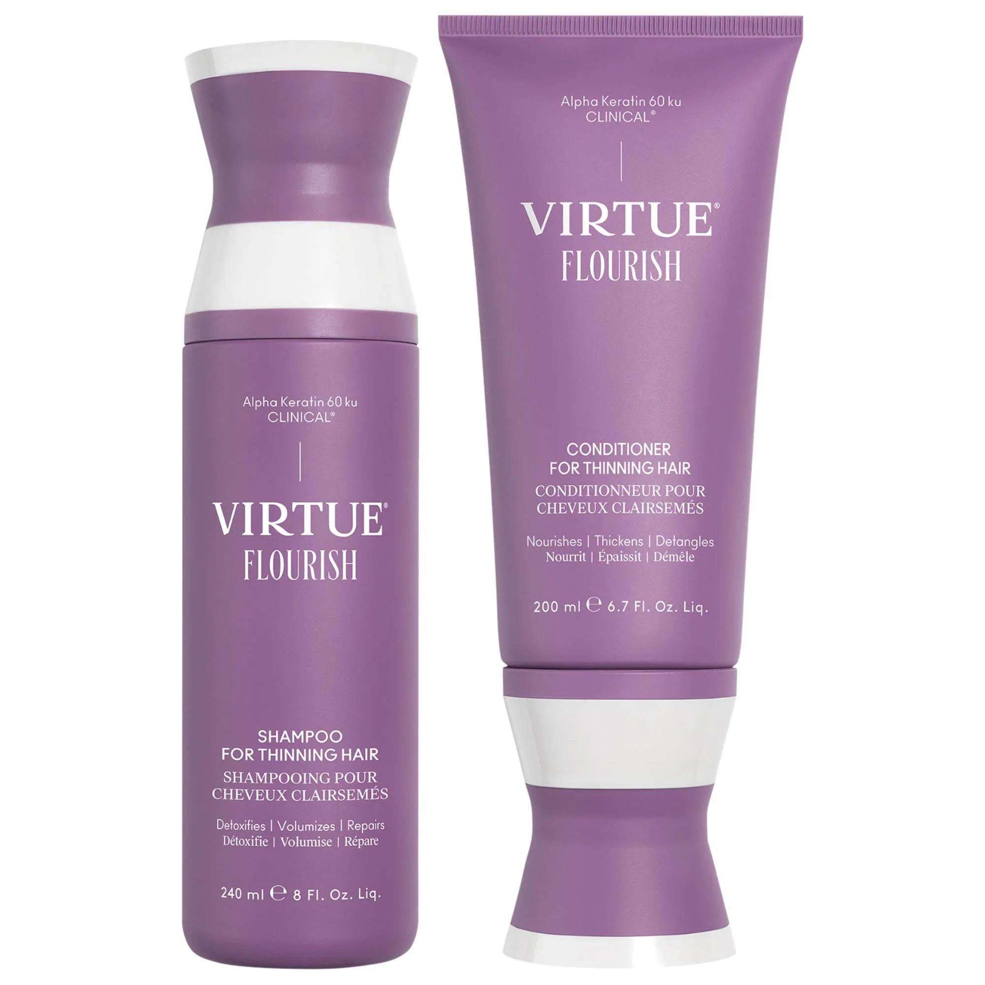 Flourish Thickening Shampoo & Conditioner Set: Volumizing Hair Loss Solution | Sulfate & Paraben Free for Fine & Medium Thinning Hair