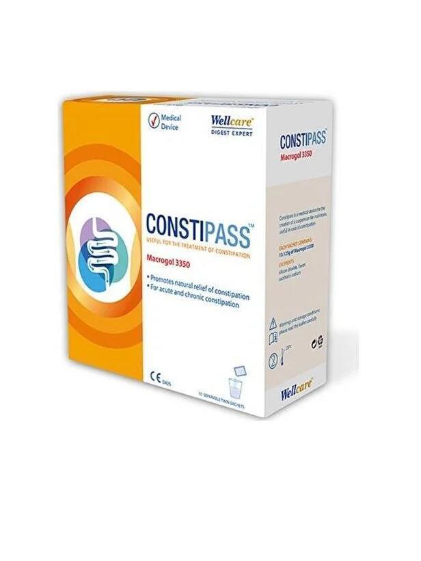 Wellcare Constipass Macrogol 3350 Laxative Powder for Constipation Relief - 10 Sachets