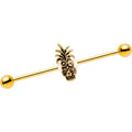 BodyCandy Gold PVD Steampunk Tiki Skull Headdress Industrial Barbell 38mm — main product shot