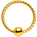 BodyCandy 18G 5/16 Gold Tone Anodized So Twisted Captive Style Seamless Ring — main product shot