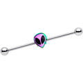 BodyCandy 14G Rainbow Radical Alien Industrial Barbell 38mm — main product shot