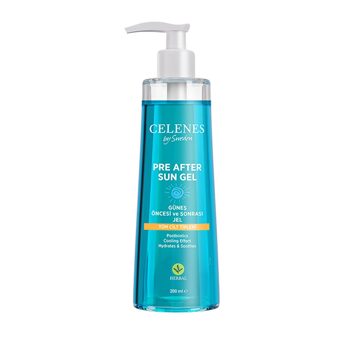 Celenes Herbal Sun Care Gel: Cooling & Moisturizing Postbiotic Sunburn Relief - Refreshing Sun Protection Gel for Sensitive Skin