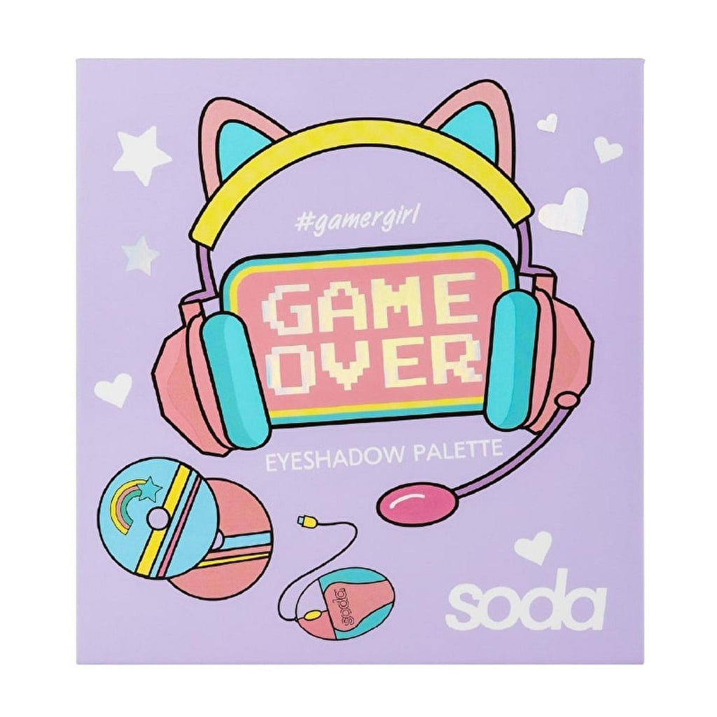 Soda Game Over Far Paleti 001 Old School - 16 Shade Eyeshadow Palette with Matte, Shimmer, Glitter Finish
