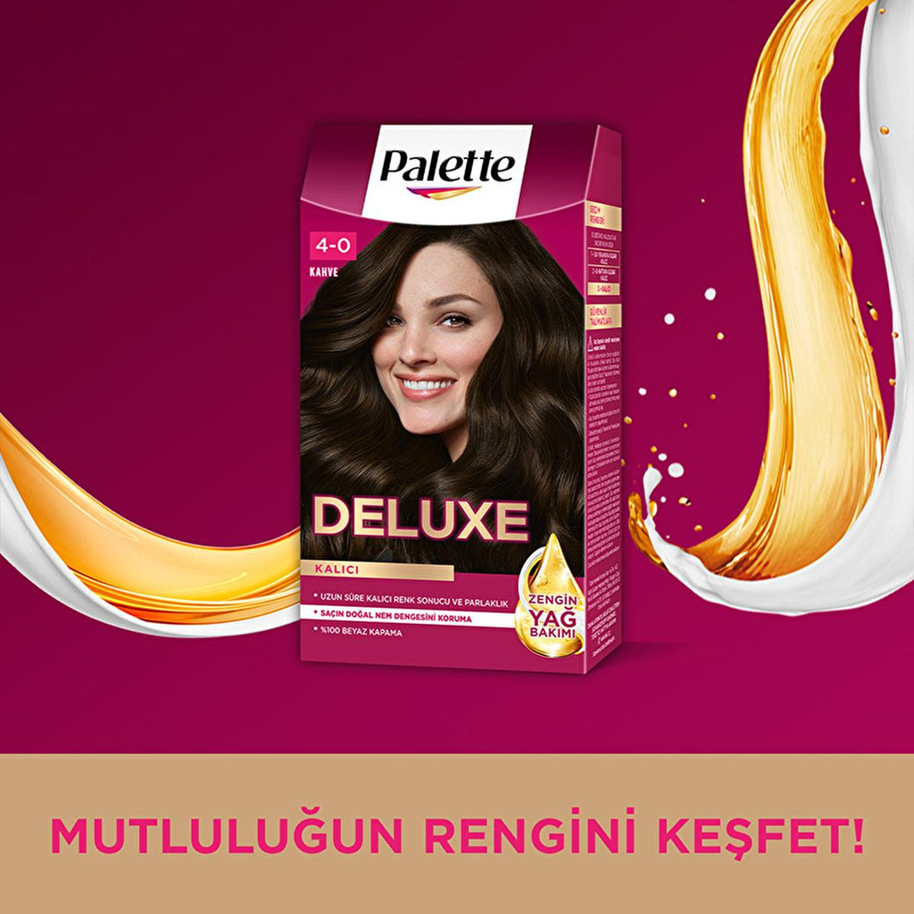 Palette Deluxe 4-0 Brown Hair Dye - Long-Lasting Hair Dye for Vibrant Color