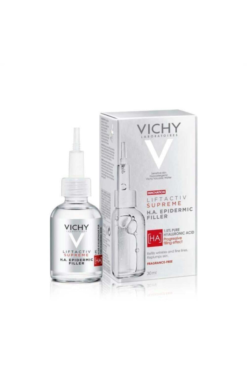 Vichy LiftActiv Supreme H.A. Epidermic Filler: Advanced Anti-Wrinkle Face & Eye Serum - Deeply Hydrating, Reduces Fine Lines, Hypoallergenic, 1.01 fl oz