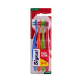 Signal Clean Action Soft 3+1 Ergonomic Manual Toothbrush Set - Soft Bristle Toothbrush for Gentle Cleaning