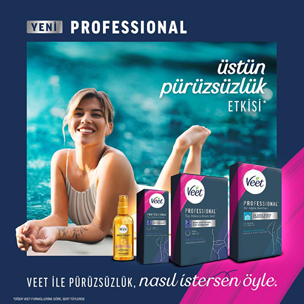 Veet Professional Facial Wax Strips for Sensitive Skin - Easy Hair Removal, Natural Ingredients, Long Lasting Results