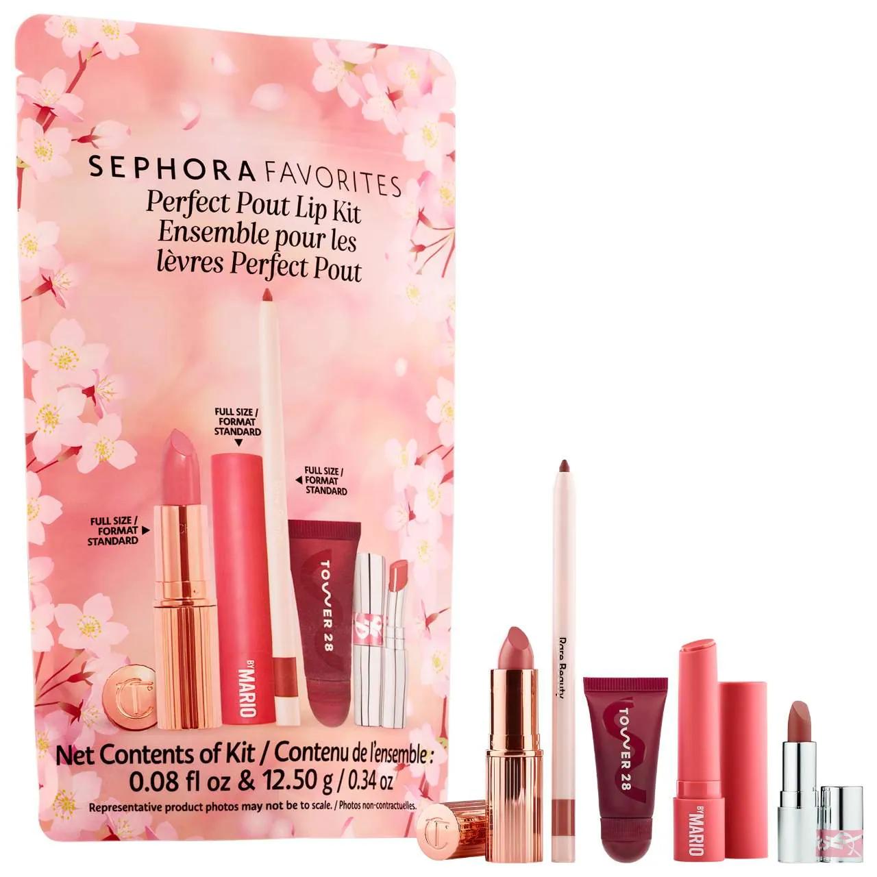 Yves Saint Laurent Perfect Pout Lip Set - 5-Piece Hydrating Lip Care and Makeup Gift Set for Beauty Enthusiasts