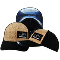 The Heartbeat Brand Paddle Board Hat - Baseball Hat Fit - Cork - Black - Laser Mesh — main product shot