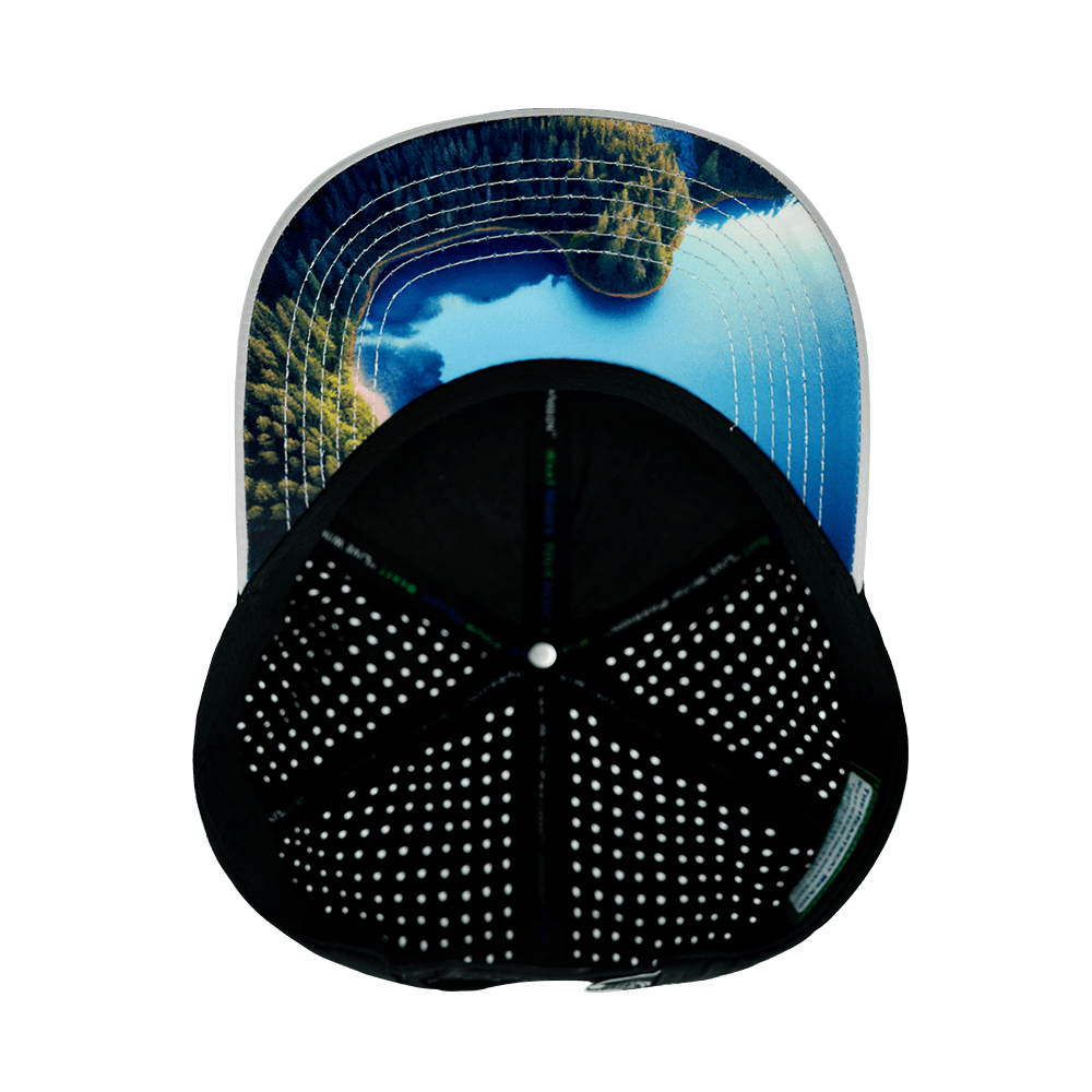 The Heartbeat Brand Paddle Board Hat - Baseball Hat Fit - Gray / Black - Laser Mesh — alternative angle