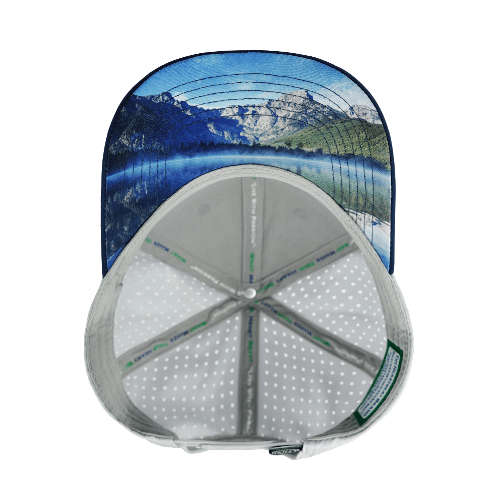 The Heartbeat Brand Paddle Board Hat - Baseball Hat Fit - Navy / Gray - Laser Mesh — alternative angle