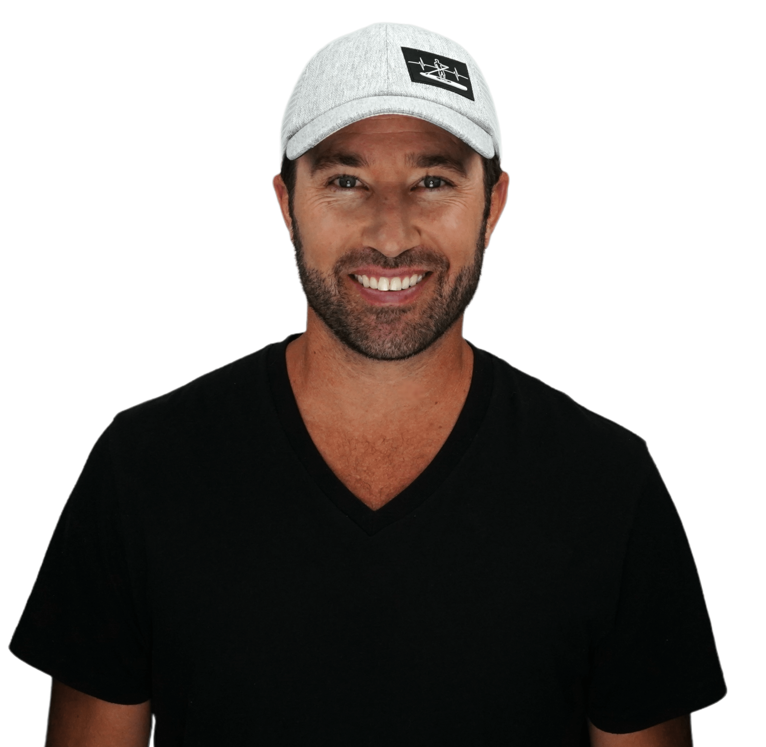 The Heartbeat Brand Paddle Board Hat - Dad Hat - Gray Hemp / Gray - Soft Trucker Mesh — detail close-up