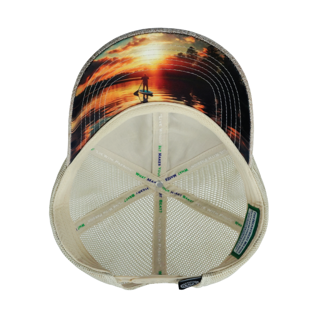 The Heartbeat Brand Paddle Board Hat - Dad Hat - Sand Hemp / Sand - Soft Trucker Mesh — alternative angle