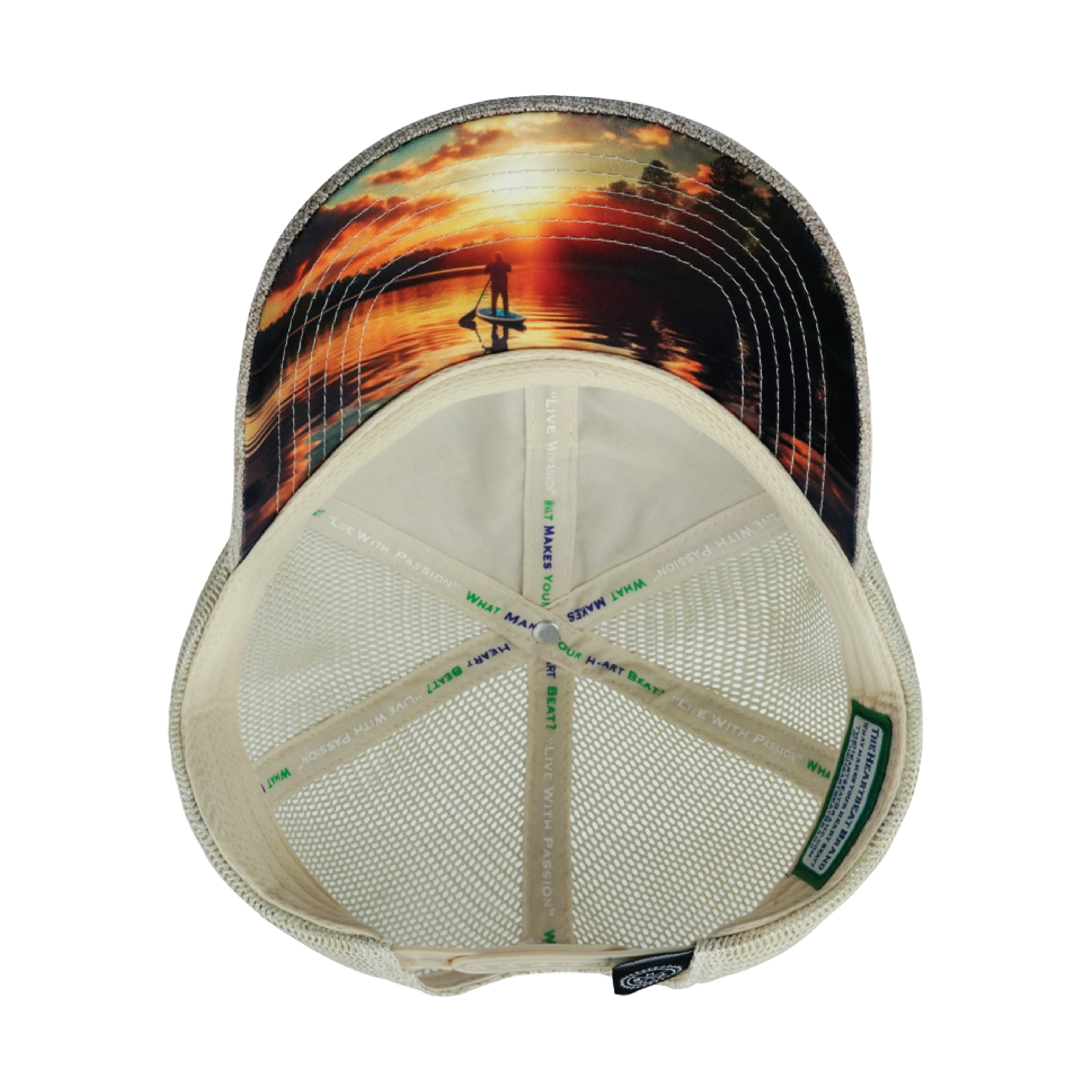 The Heartbeat Brand Paddle Board Hat - Dad Hat - Sand Hemp / Sand - Soft Trucker Mesh — alternative angle