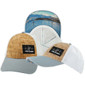 The Heartbeat Brand Paddle Board Hat - Low Profile - Ponytail - Cork - Gray / White - Laser Mesh — main product shot