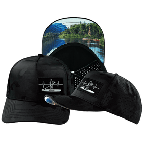 Paddle Board Hat - Trucker Hat - Black Camo - Laser Mesh