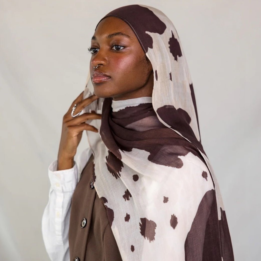 Mariam's Collection Painted Watercolor Modal Hijab in Bohemian Style (MH141) — lifestyle worn / used context