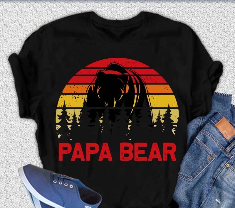 Spun Bamboo Papa Bear Men's Bamboo Viscose/Organic Cotton Short Sleeve Graphic T-Shirt — lifestyle context