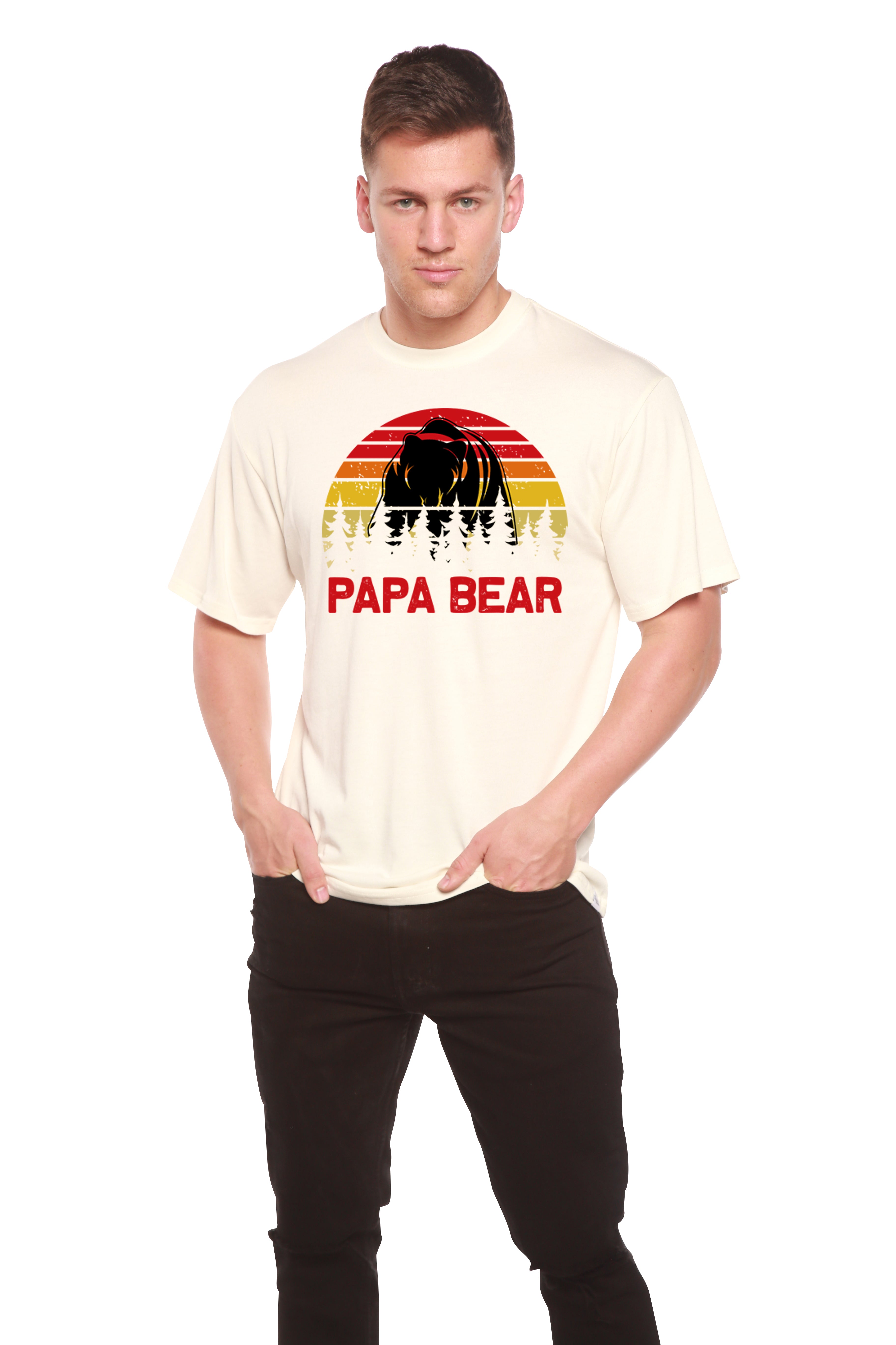 Spun Bamboo Papa Bear Men's Bamboo Viscose/Organic Cotton Short Sleeve Graphic T-Shirt — packaging