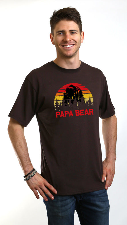 Spun Bamboo Papa Bear Men's Bamboo Viscose/Organic Cotton Short Sleeve Graphic T-Shirt — side view