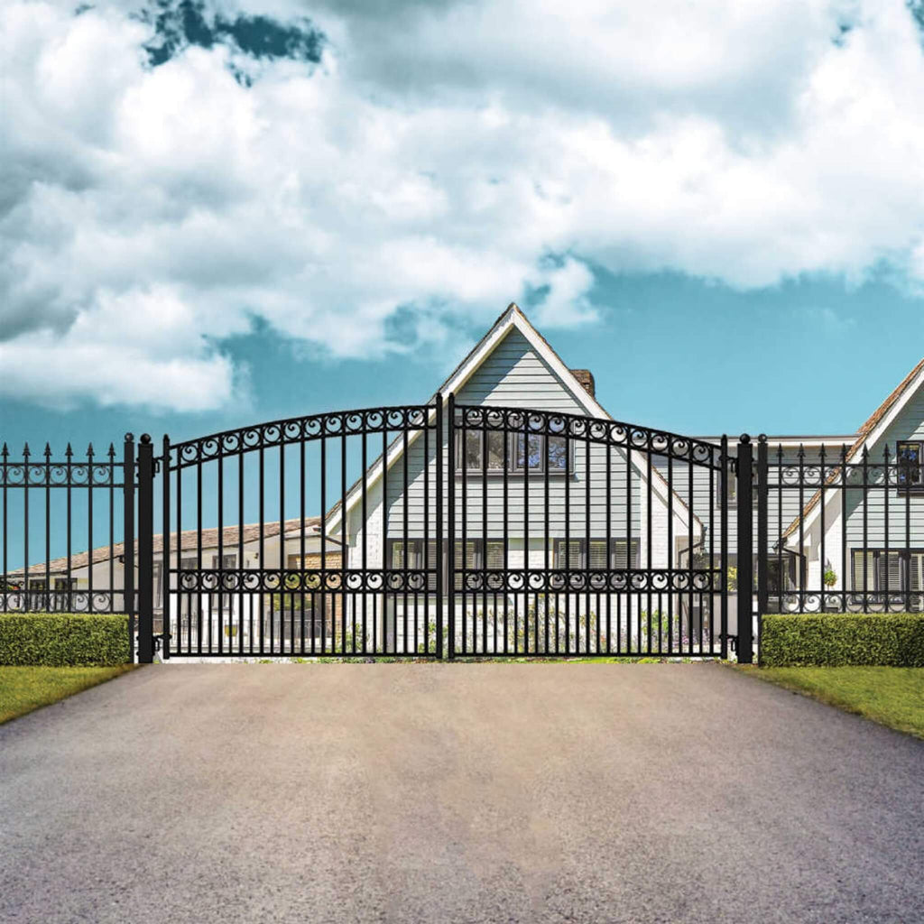 [12-18FT] Heavy-Duty Paris-Style Steel Premium Dual-Swing Driveway Gate (SAK97031) – SAKSBY WHOLESALE, view 3