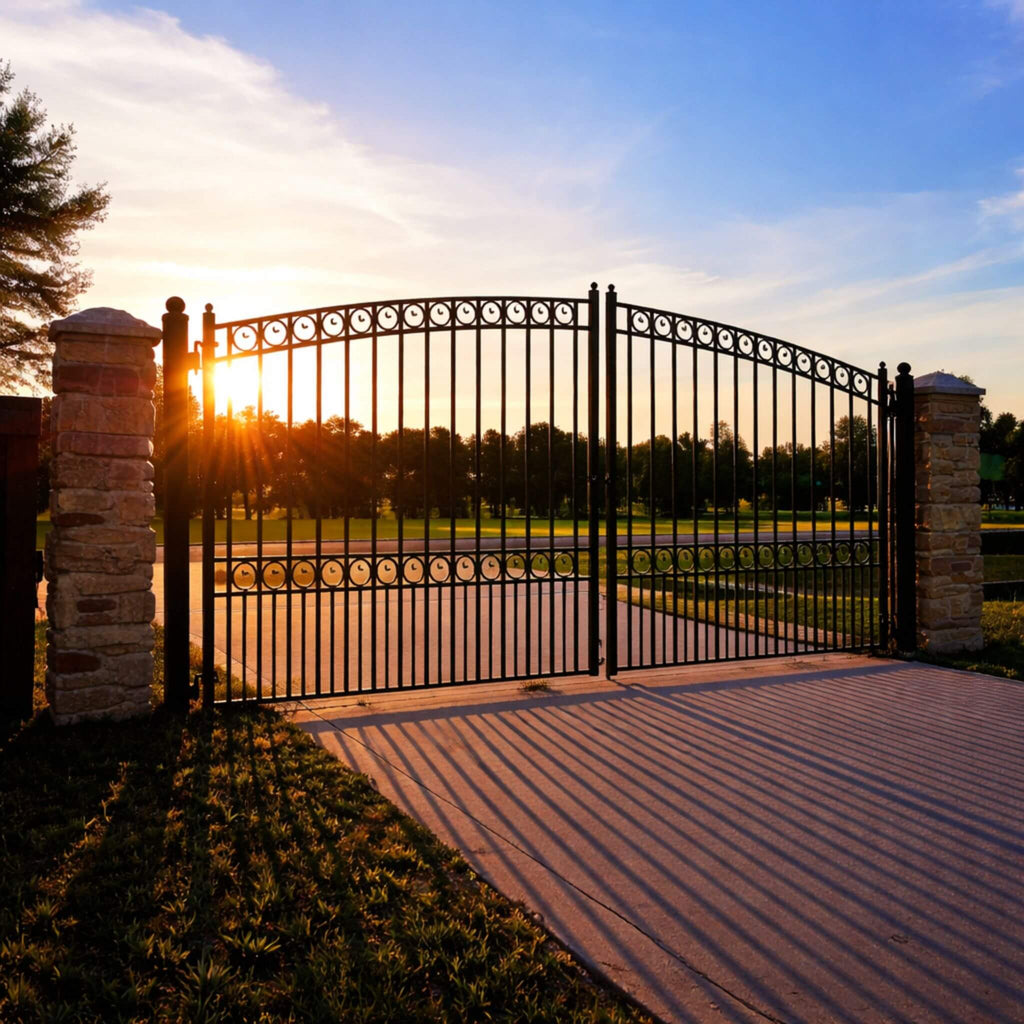 [12-18FT] Heavy-Duty Paris-Style Steel Premium Dual-Swing Driveway Gate (SAK97031) – SAKSBY WHOLESALE, view 5