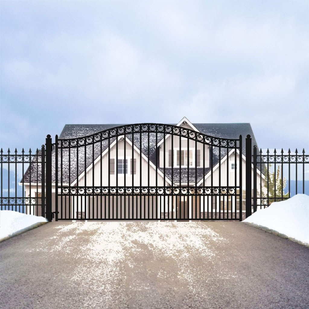 [12-18FT] Heavy-Duty Paris-Style Galvanized Steel Single-Swing Driveway Gate (SAK78643) – SAKSBY WHOLESALE, view 3
