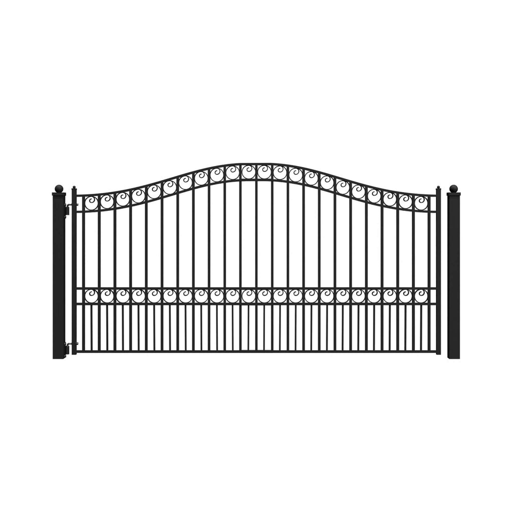 [12-18FT] Heavy-Duty Paris-Style Galvanized Steel Single-Swing Driveway Gate (SAK78643) – SAKSBY WHOLESALE