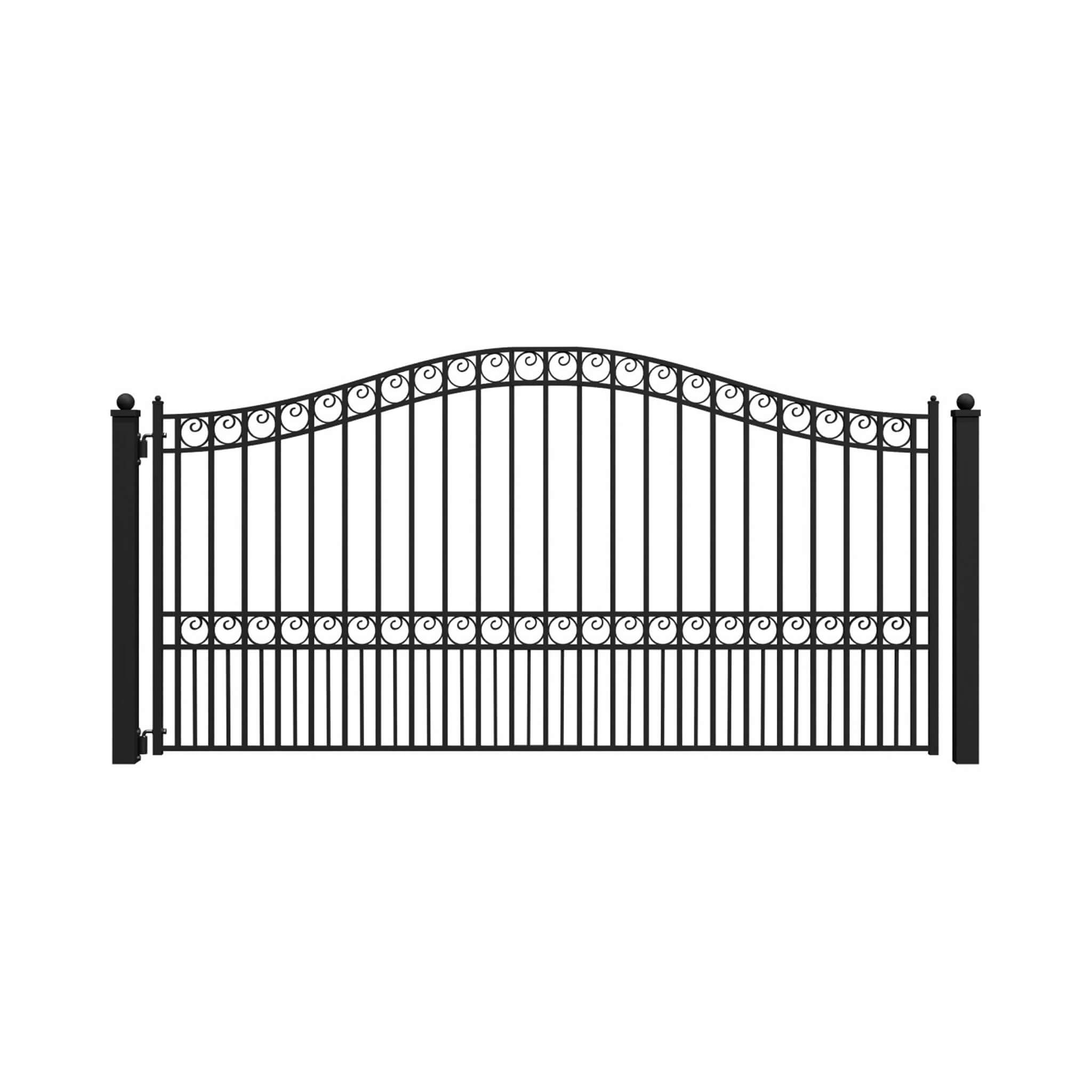 [12-18FT] Heavy-Duty Paris-Style Galvanized Steel Single-Swing Driveway Gate (SAK78643) – SAKSBY WHOLESALE