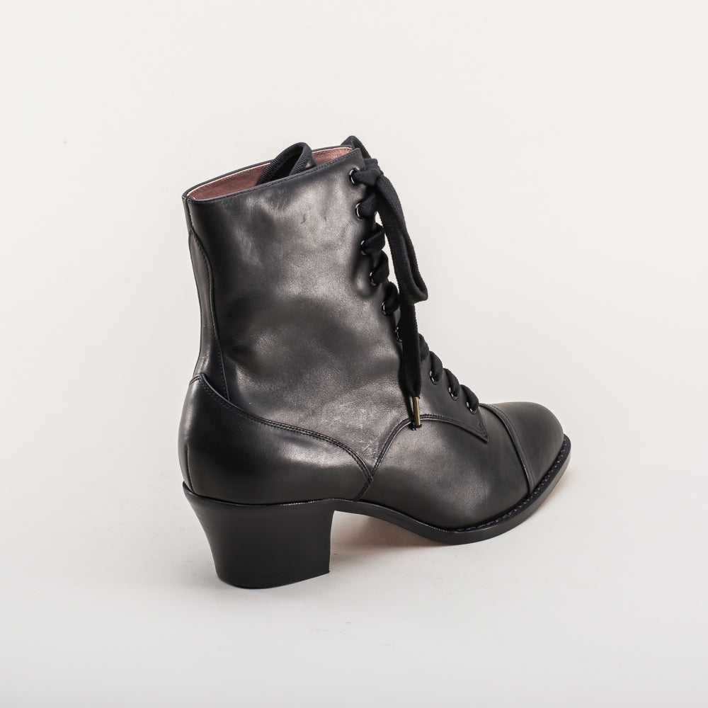 American Duchess Paris Boots (Black) — branding close-up