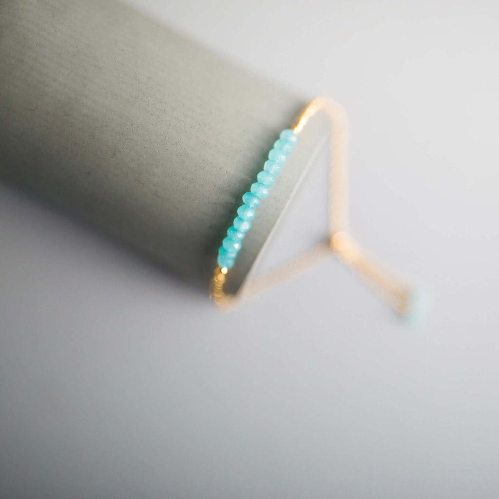 PARKEN JEWELRY Blue Chalcedony Adjustable Stacking Bracelet — main product shot