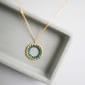 PARKEN JEWELRY PARKEN JEWELRY London Blue Quartz Halo Mini Gold Pendant — main product shot