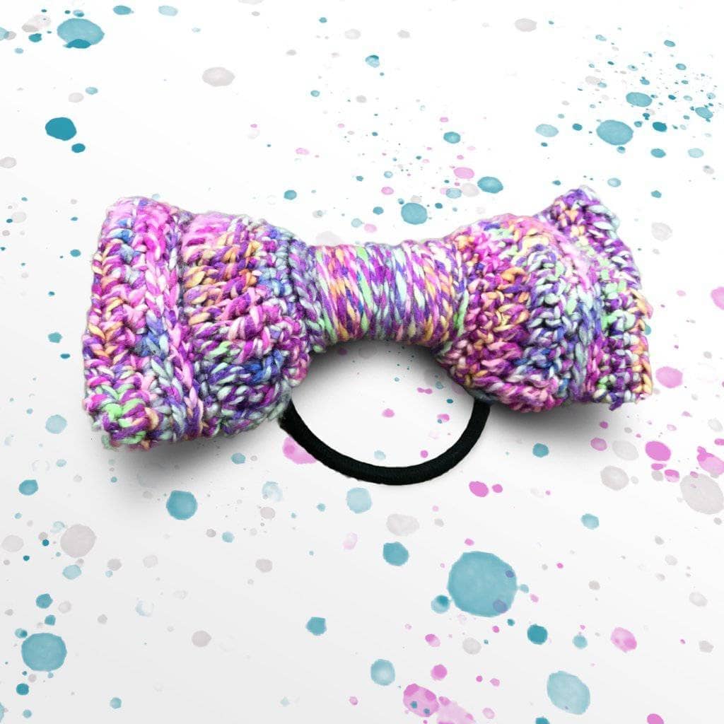 Darn Good Yarn Party Animal Bow Tie Crochet Kit — construction detail