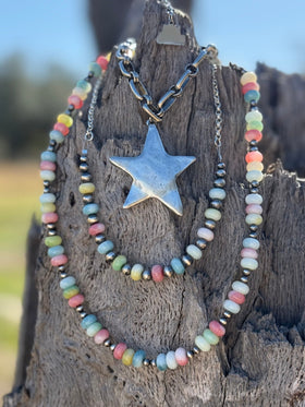 Pastel Opal Beaded Choker Necklace
