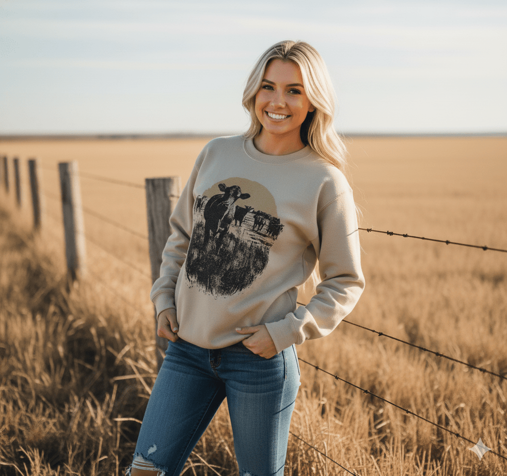 Wild Junkie Pasture Sunset Graphic Sweatshirt — main product shot