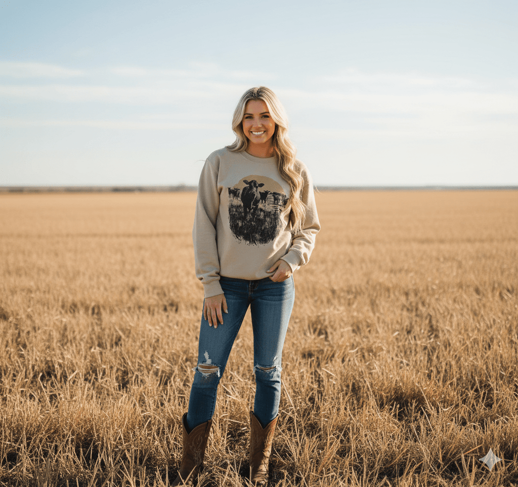 Wild Junkie Pasture Sunset Graphic Sweatshirt — sweatshirts category context